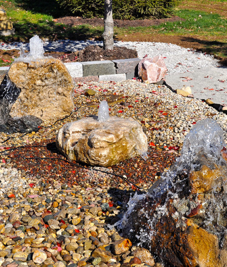 Bubbling Boulders | Indianapolis Stone | McCarty Mulch